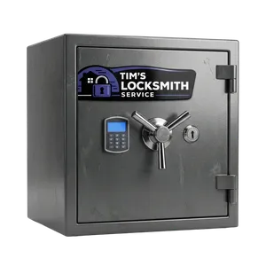 Safe technician diagnosing a stuck boltwork to meet California gun storage requirements at a Chula Vista, California residence. Commercial floor safes serviced for retail and restaurant accounts.