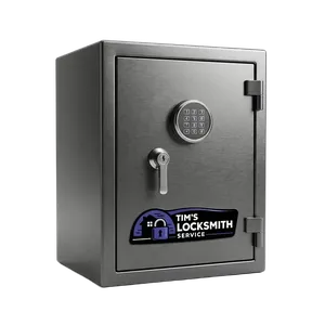 Commercial drop safe being serviced at a business during an estate cleanout at a home in Coronado, California. Non-destructive entry preserves resale value on higher-end safes.
