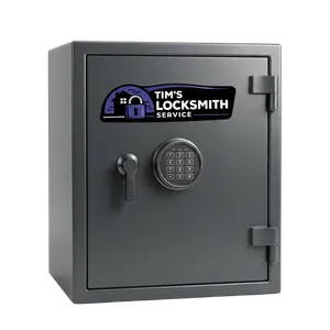 Gun safe electronic lock replaced after battery corrosion damage during an estate cleanout at a business in Escondido, California. Electronic and mechanical safe locks serviced on the same call.