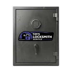 Floor safe opened non-destructively during a service call during a commercial drop safe service call at a business in Goleta, California. Gun safes reprogrammed under California storage rules.