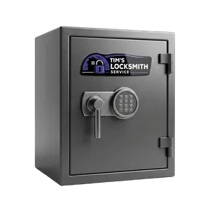 Electronic safe being reprogrammed after a lost code after a lost combination report for a Oceanside, California customer. Gun safes reprogrammed under California storage rules.