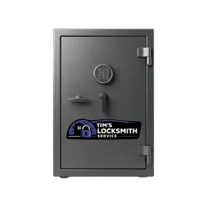 Floor safe opened non-destructively during a service call during an estate cleanout at a Santa Paula, California commercial address. Keypad replacement paired with fresh batteries during service.