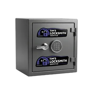 Gun safe reprogrammed to California storage code requirements as part of a retail site security refresh at a Spring Valley, California restaurant. Home safes opened after lost combinations and reprogrammed for new owners.