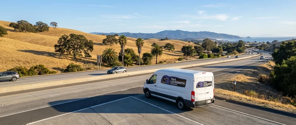 Tim's Locksmith Service van in San Marcos