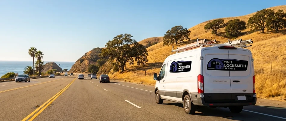 Tim's Locksmith Service van in Oceanside