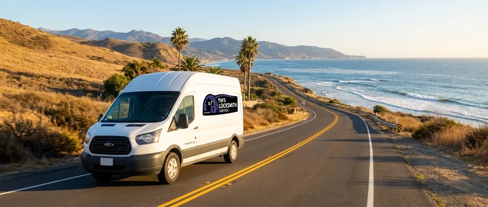 Tim's Locksmith Service professional mobile locksmith van in Rancho Santa Fe